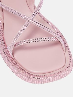 Sandale din piele Gia Borghini roz