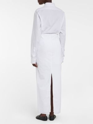 Pamučna maksi suknja The Row bijela