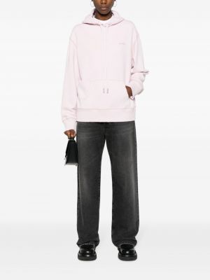 Bluza z kapturem bawełniana Ami Paris różowa