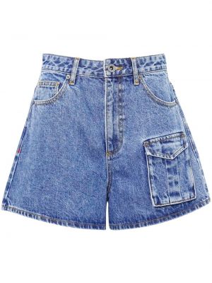 Shorts en jean taille haute Self-portrait bleu