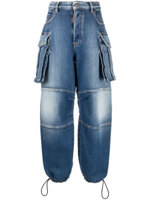 Luźne jeansy z dziurami Dsquared2 - niebieski