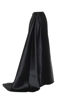 Saténové dlouhá sukně s vysokým pasem Alex Perry černé