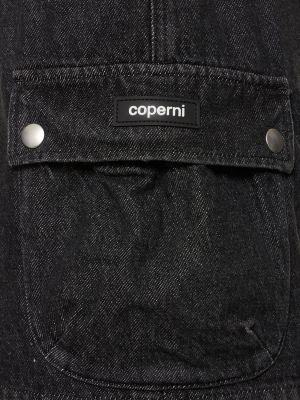 Βαμβακερή φούστα τζιν Coperni μαύρο