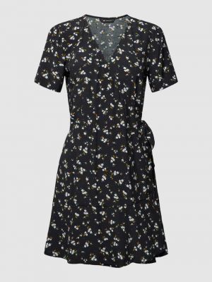 Sukienka mini w kwiatki z falbankami Tommy Jeans czarna