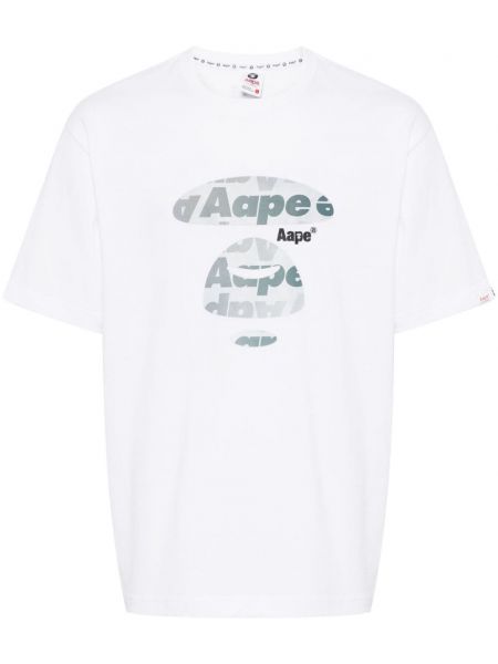 Памучна тениска с принт Aape By *a Bathing Ape® бяло