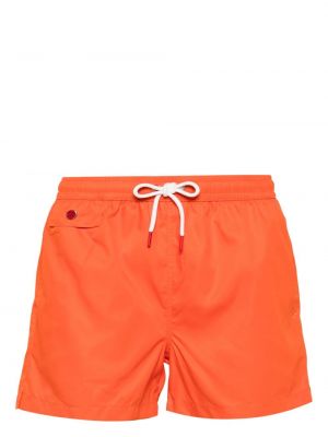 Pantaloni scurți cu broderie Kiton portocaliu