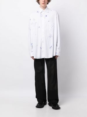 Bavlněná košile s potiskem Vetements bílá