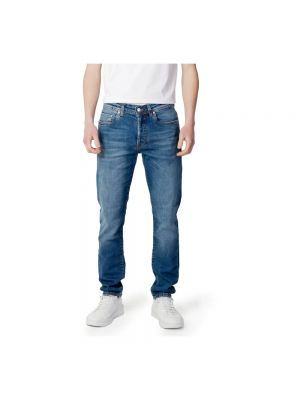 Niebieskie jeansy skinny na guziki Liu Jo