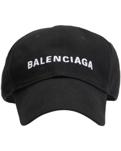 Kapa s šiltom z vezenjem Balenciaga črna