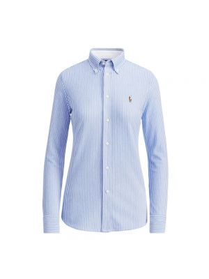 Dzianinowa koszula Polo Ralph Lauren niebieska