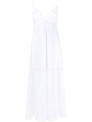 Кружевное ажурное платье макси на шнуровке Charo Ruiz Ibiza, белое