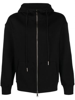 Blixtlås hoodie Low Brand svart