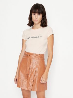 Rövid ujjú pamut póló Armani Exchange - rózsaszín