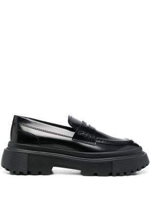 Pantofi loafer din piele chunky Hogan negru