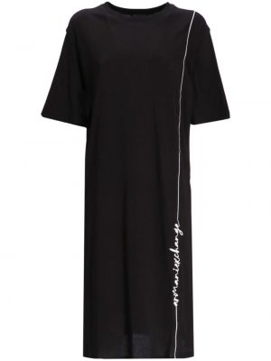 Mini šaty s potlačou Armani Exchange čierna