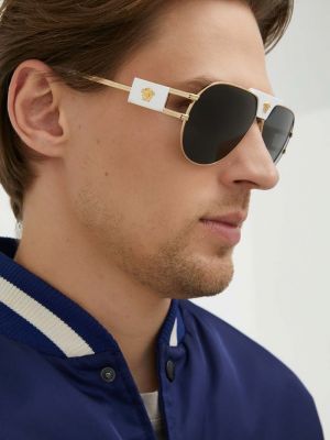 Белые очки солнцезащитные Versace
