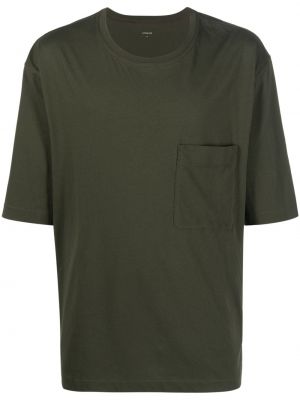 Bombažna majica z žepi Lemaire zelena