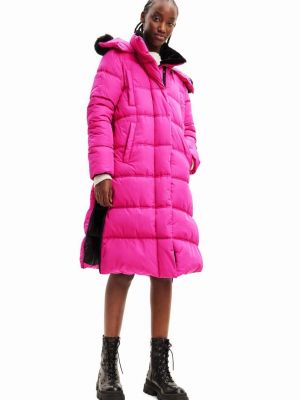 Плетеная куртка Desigual розовая