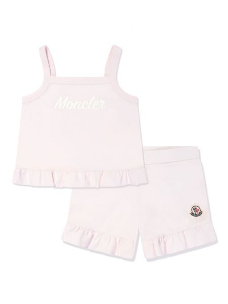 Puuvilla shortsit tytöille Moncler Enfant pinkki