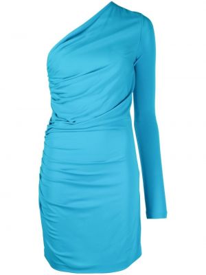 Viskózové koktejlové šaty na zip Dsquared2 - modrá