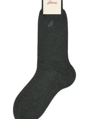 Хлопковые носки Brioni серые