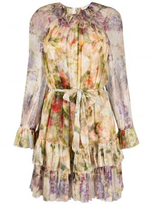 Svilena haljina s cvjetnim printom s printom Zimmermann
