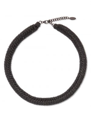 Pletený náhrdelník Brunello Cucinelli čierna