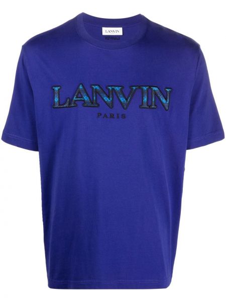 Тениска бродирана Lanvin синьо