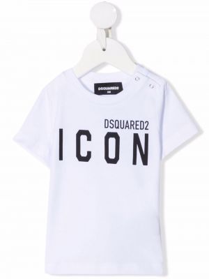 Trykt t-skjorte for jenter Dsquared2 Kids hvit