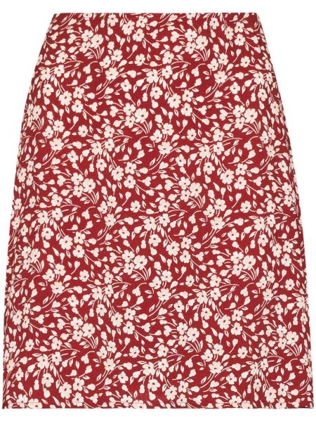 Falda de flores con estampado Reformation rojo