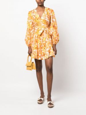 Květinové šaty s potiskem Zimmermann oranžové