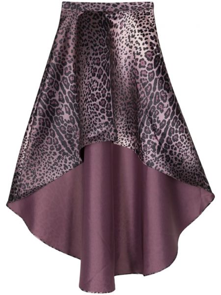 Saténová dlhá sukňa Cynthia Rowley fialová