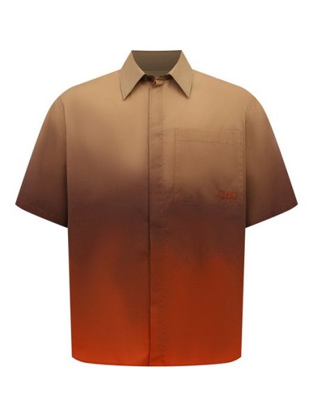 Хлопковая рубашка Msgm оранжевая