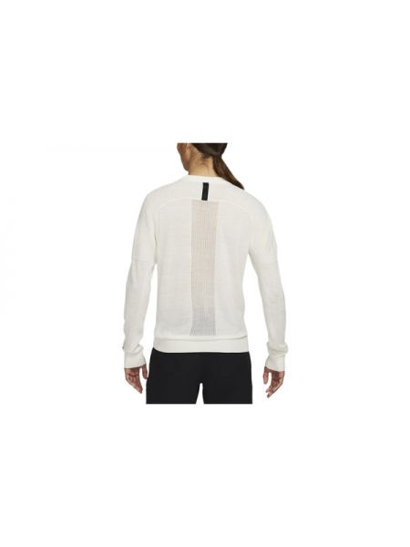Тигровый шерстяной свитер с круглым вырезом Nike белый