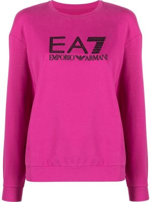 Sweatshirt mit print Ea7 Emporio Armani pink