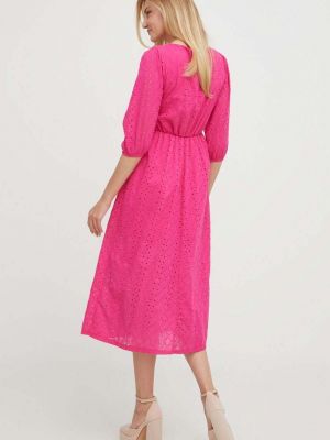 Midi šaty Answear Lab růžové