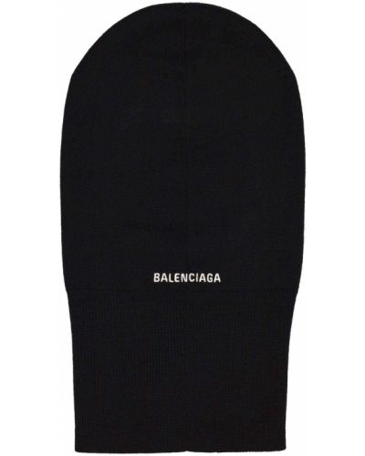 Vlněný čepice Balenciaga černý