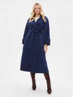 Vlnený priliehavý kabát Luisa Spagnoli modrá