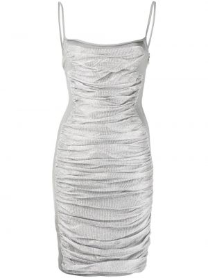 Přiléhavé koktejlové šaty Dion Lee stříbrné
