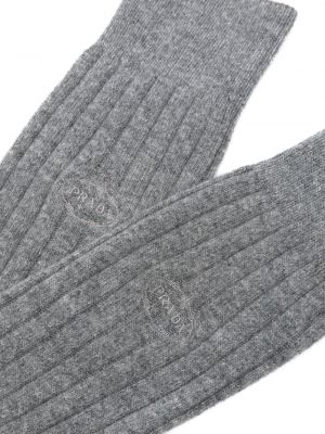 Kašmyro siuvinėtos kojines Prada pilka