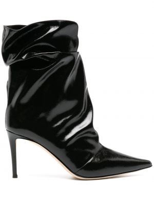 Lakované kožené členkové topánky Giuseppe Zanotti čierna