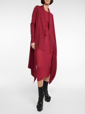 Μίντι φόρεμα με σχέδιο με διαφανεια Rick Owens κόκκινο