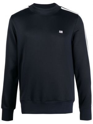 Sweatshirt med broderi Ami Paris blå