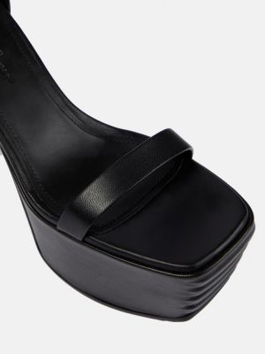Sandales en cuir à plateforme Rick Owens noir