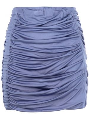 Drapované asymetrické mini sukně s vysokým pasem Gauge81 - modrá