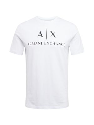 ARMANI EXCHANGE Tricou  alb / negru