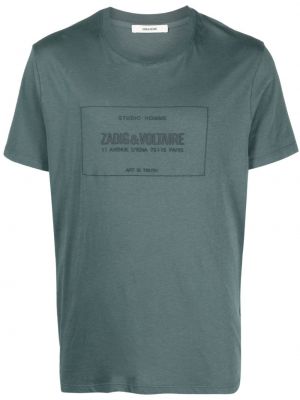 Raštuotas medvilninis marškinėliai Zadig&voltaire žalia