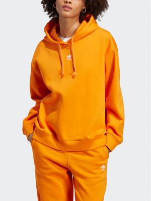 Суичър с качулка Adidas оранжево
