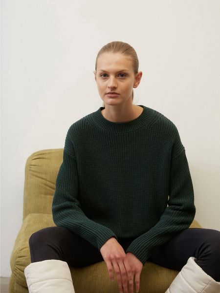 Хлопковый свитер Marc O'polo зеленый