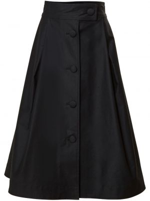 Midi sukně s knoflíky Carolina Herrera černé